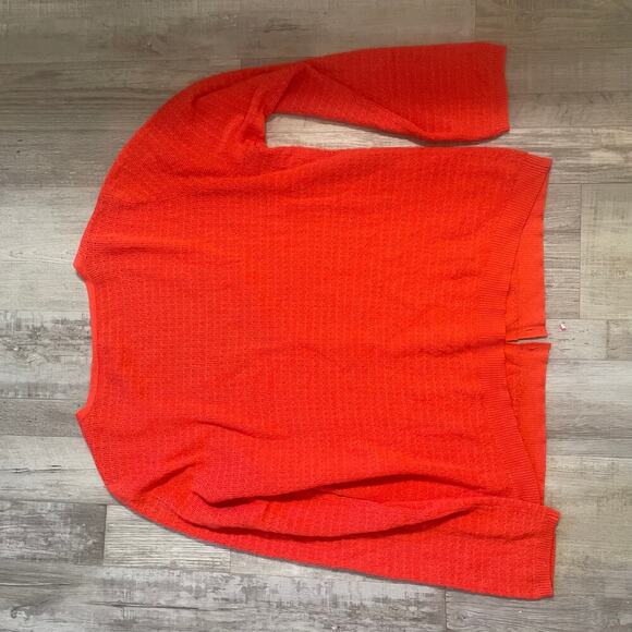 DRAPER JAMES Coral Gold Buttons Stitch Cardigan 1X *missing last button* - Picture 7 of 14